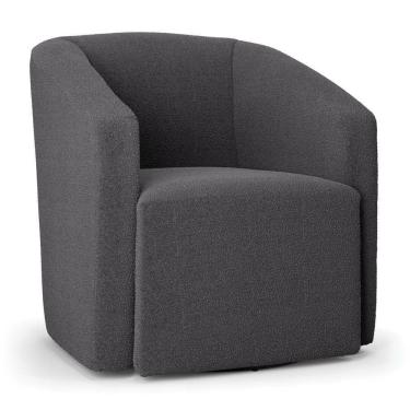 Imagem de Poltrona Stella Max Bouclê Grafite Base Giratória - D'rossi