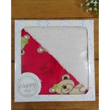 Imagem de Manta Cobertor para Bebê Microfibra com Sherpa URSINHA PINK 1 Peça - H