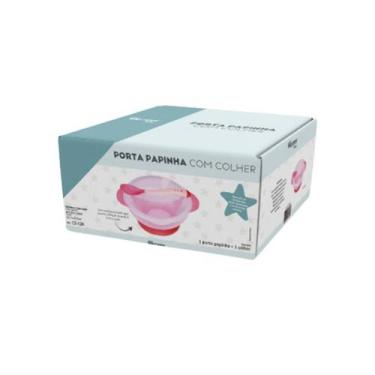 Imagem de Prato Infantil Com Ventosa Colher 350ml Rosa - Western Baby