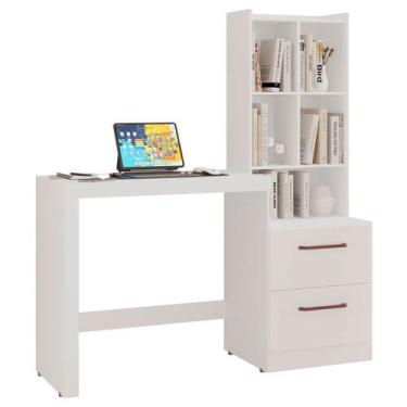 Imagem de Escrivaninha Silvana Tuboarte 2 Gavetas 5 Nichos 51147, BRANCO/BRANCO