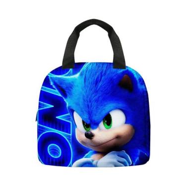 Imagem de Lancheira Térmica Portátil Infantil Com Desenho Animado Do Sonic the H