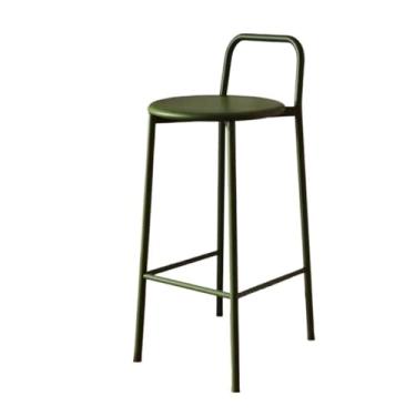 Imagem de Banco de bar de pub Cadeira de balcão bar restaurante cor ferro casual cadeira perna alta com encosto(Green)