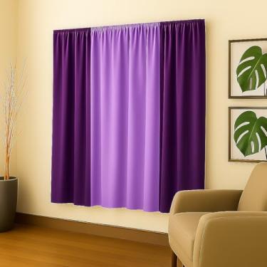 Imagem de Cortina Decorativa em Malha Gel, 2,00x1,70m, Poliéster, para Sala, Quarto e Escritório (ROXO/LILAS)