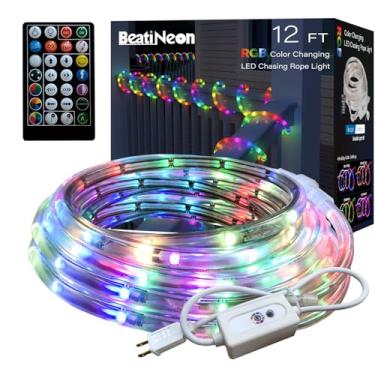 Imagem de Fita de luzes RGB Smart IC com controle remoto IR, luzes de corda LED RGB + IC de 12 m, luzes LED neon à prova d'água, pré-definidas com mais de 500 cores para quarto, sala de estar, pátio, decoração