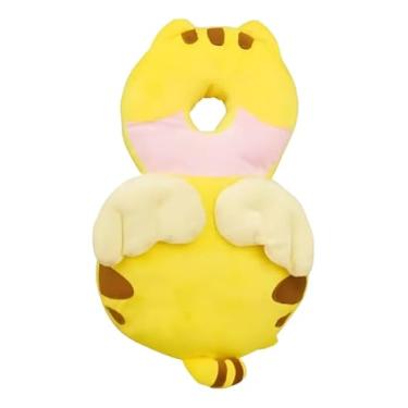 Imagem de Mochila Protetora Cabeça Bebê Almofada Anti Queda Infantil Segurança Para Engatinhar E Andar Costas Macia Ajustável Respirável Modelo Borboleta Amarela