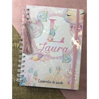 Imagem de Caderneta de Saúde Infantil Personalizada A5 | SUS Atualizado | Capa Dura | Tema Fundo do Mar Menina