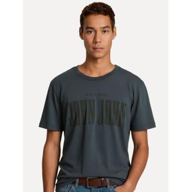 Imagem de Camiseta John John Masculina Regular Fit Old West Grafit Cinza Escuro,