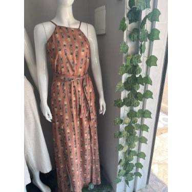 Imagem de Vestido feminino longo estilo praia com amarração na cintura  - Lux st