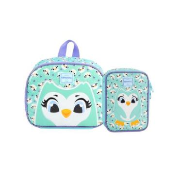 Imagem de Kit Escolar UP4YOU Lancheira Bolsa Térmica + Estojo Box, Verde