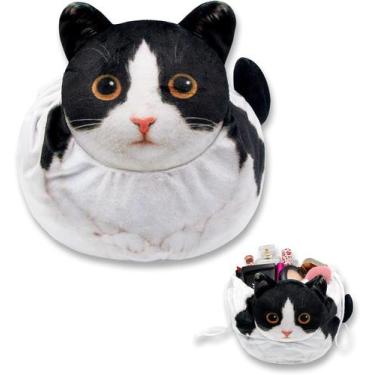 Imagem de Bolsa de maquiagem Openhahaha Drawstring Cat Travel Organizer