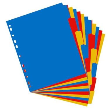 Imagem de SCHOLSUPX Divisores De Fichário Com 6 Abas, 6 Conjuntos De Índices De Plástico, 11 Divisores De Furos Para Fichários De 2, 3 E 4 Argolas, Tamanho Carta, Cores Sortidas