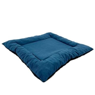 Imagem de Cama para Cachorro Caminha Pet Pequeno e Medio Colchonete com Bordas.(AZUL,MÉDIA)