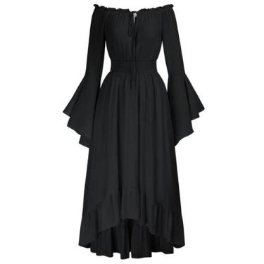 Imagem de Vestido Scarlet Darkness Renaissance Medieval Off Shoulder preto S