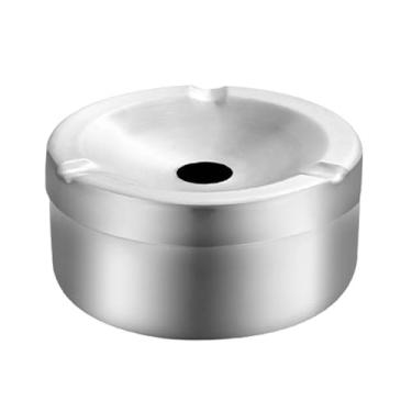 Imagem de hanlongyu Cinzeiro sem fumaça para pátio externo à prova d'água, cinzeiro de metal de aço inoxidável ao ar livre com tampa para defumadores, mesa interna, escritório, carro, festas internas, decoração
