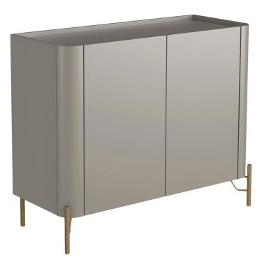 Imagem de Aparador Buffet Para Sala de Jantar 2 Portas Pés Industrial Dourado Naim I03 Grigio - Lyam Decor