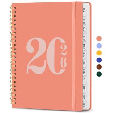 Imagem de Agenda 2026, agenda semanal e mensal, janeiro de 2026 a dezembro de 2026, agenda de calendário de capa dura 2026 com abas e bolso interno, material escolar para mulheres e homens - A5 (16 cm x 21,6 cm
