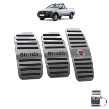 Imagem de Pedaleira Manual Fiat Strada 2000 A 2008 Aço Inox Preto