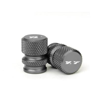 Imagem de BYYINGSUS Parafusos de suporte deslizantes de bobinas M6 compatíveis com YZF R1 R3 R6 R7 R25 1999-2023 Acessórios de motocicleta Tampas de válvula de pneu de alumínio (tampas de válvula-cinza)