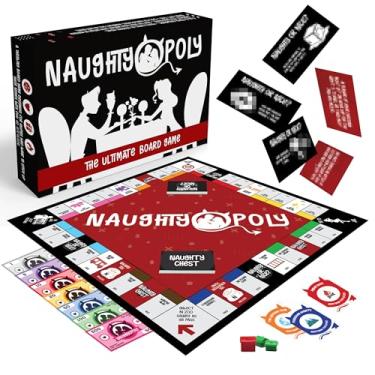 Imagem de Naughtyopoly Questions Game - 100 Fun Conversation Starters - Commands for Game Nights, Date Nights, & to Deepen Connections - A Spin on Fun Classic Games Like The Property Trading Board Game