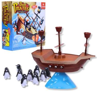 Imagem de Brinquedo Jogo Barco Pirata dos Pinguins Equilibristas  Castela - CAST