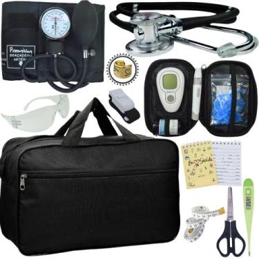 Imagem de Kit Enfermagem + Aparelho Medidor Glicose Completo Premium - Love Saud