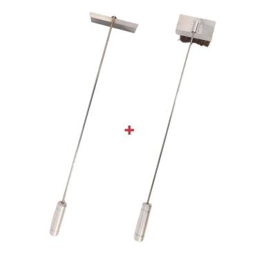 Imagem de Kit Inox Vassoura Piaçava E Rodo de Limpeza Fornos, Pizza