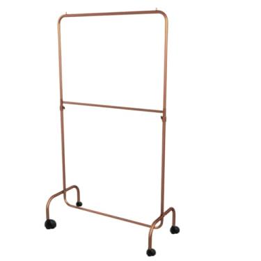 Imagem de Arara Desfile Dupla com Rodinhas 60cm Para Roupas Reforçada Altura Regulável (ROSE)