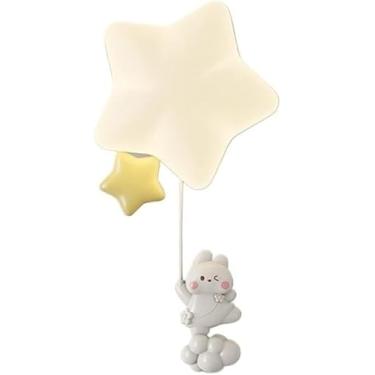 Imagem de Luminária de parede LED interna Star, luz noturna regulável, luminária de parede de metal, branco leitoso, nórdico médio, luminária de parede para quarto infantil, sala de estar, cabeceira,