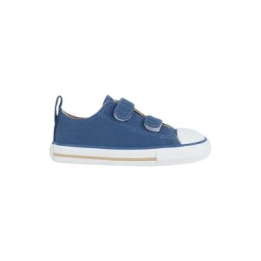 Imagem de Tênis Converse All Star Infantil 2V Ox - Cano baixo, Original, Confortável, Ideal para o dia a dia, Estilo Clássico (Azul/Cáqui, BR, Criança de 1 a 3 anos, Numérico, 20)