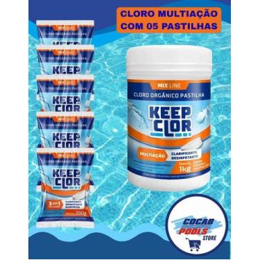 Imagem de KEEP CLOR  Cloro Orgânico em Pastilha 1 kg  Multiação  Desinfetante, C