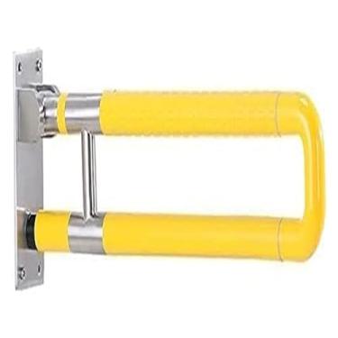 Imagem de GeRRiT Barra de apoio para banheiro, toalheiro, toalheiro dobrável, barras de apoio, corrimãos de banheiro sem barreiras, banheiros sem barreiras, corrimãos de aço inoxidável, 75 cm, natural