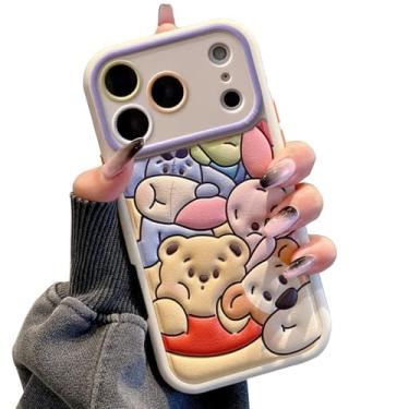 Imagem de NATEROSO Capa fofa compatível com iPhone 17 Pro Max, capa de telefone Kawaii, couro TPU, desenho zoológico, capa protetora de borracha macia à prova de choque para iPhone 17 Pro Max para mulheres e