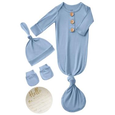 Imagem de Conjunto de pijamas para bebês SUZEL Knotted Gown Set Bamboo Viscose 0
