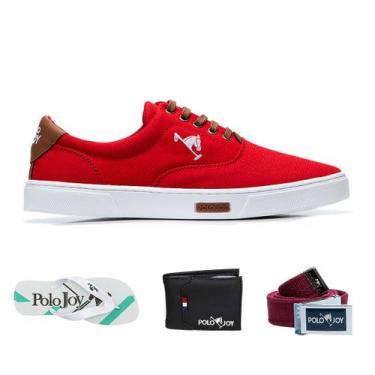 Imagem de Sapatênis Casual Kit com Chinelo Carteira Cinto Dia a Dia - Polo Joy, 