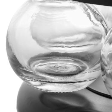 Imagem de WOLFF - Conjunto 6 Potes de Vidro C/Tampa Plástico e Base Giratória Poli Preta 17x11cm