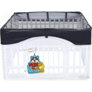 Imagem de Capa superior de malha de cercadinho para cães, [cercadinho não incluído!!!] Serve para cercadinho para animais de estimação de 91 cm com 4 painéis, capa de gaiola de cachorro, uso interno/externo,