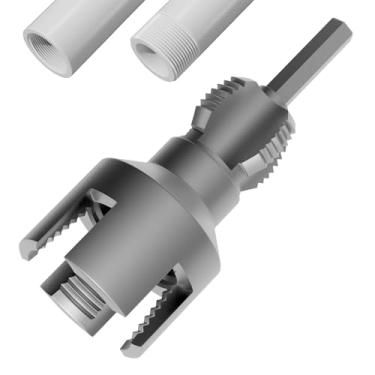 Imagem de REKCKRUL Ferramenta de rosqueamento de tubulação interna e externa integrada (matrizes de 2,5 cm) | Novo kit rosqueador de tubos de PVC de dupla função | Broca elétrica compatível com encanamento sem