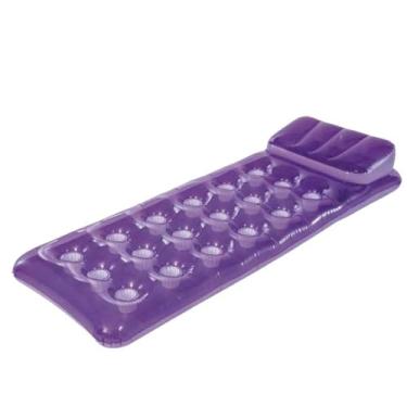 Imagem de Boia Colchao Inflavel Piscina Mar Com Porta Copos 188cmX71cm Boia Adulto Multiuso Confortavel Ideal Piscina Mar(Roxo)