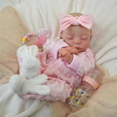 Imagem de Bebê Reborn Boneca Menina Realista Corpo de Silicone 48cm Pode Dar Banho