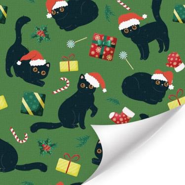 Imagem de IARTTOP Papel de parede de gato preto de Natal