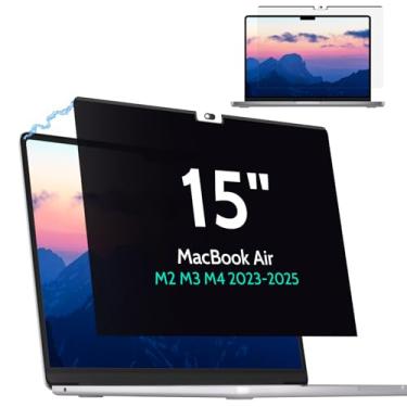 Imagem de Tela de privacidade magnética para MacBook Air de 15 polegadas (2023-2025, M2, M3, M4), filtro de luz azul antirreflexo removível para laptop Mac 15.3 polegadas protetor de filtro de privacidade