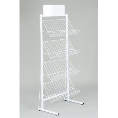 Imagem de Expositor para livros, revistas e informativos com 4 bandejas 60 cm (Branco)