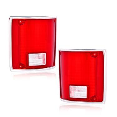 Imagem de CHEDA Lente de luz traseira compatível com Chevy C10 1975-1986, conjunto de 2 lados do motorista e do passageiro, 5968330, 5968329, GM2801122, GM2800122