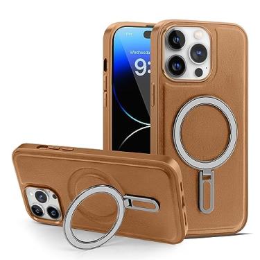 Imagem de Capa de couro magnético de luxo para iphone 14 13 12 11 pro max para samsung s23 ultra plus com capa de suporte de anel invisível, t2, para iphone 12pro