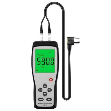 Imagem de Medidor de Espessura Ultrassônico, Sensor de Velocidade de Som de Espessura Ultrassônica Digital com Medidor de Profundidade de Metal com Bloco de Calibração, Sonda e Caixa
