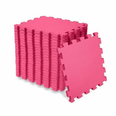 Imagem de SELLER Tapete de Encaixe em EVA – 18 peças 31×31 cm, 10mm espessura, superfície antiderrapante, modular tipo quebra-cabeça, piso infantil (Vermelho)