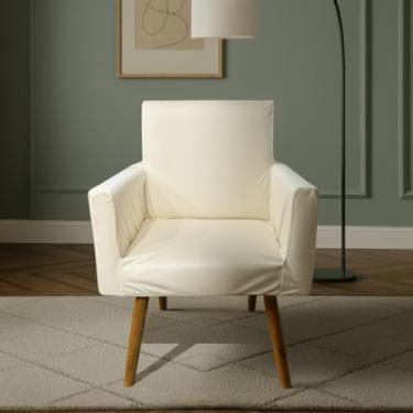 Imagem de Capa Para Poltrona Nina Decorativa Sala Escritorio Quarto Em Malha Gel Liso (Palha)