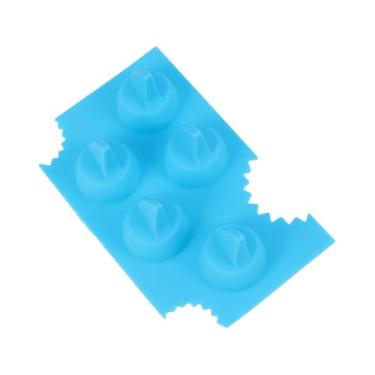 Imagem de Bandejas de gelo de silicone azul para congelador, bandeja de cubo de gelo em forma de barbatana de tubarão, molde DIY de silicone, barbatana de tubarão, molde de gelatina, molde de gelatina, bandeja