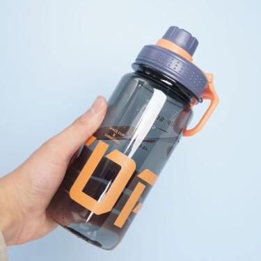 Imagem de Garrafa de bebida de estilo simples para acampamento copo espacial de alta aparência fitness direto copo portátil para (preto-600 ml)