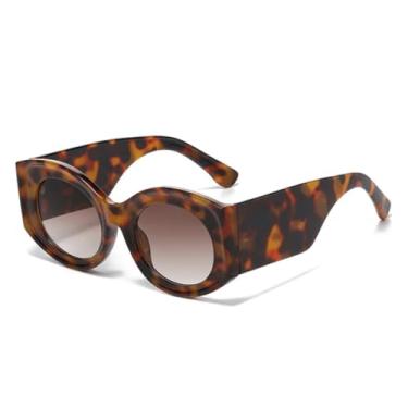 Imagem de VFDHN Óculos de sol ovais grandes da moda, femininos, retrô, leopardo, uv400, masculino, degradê (5)